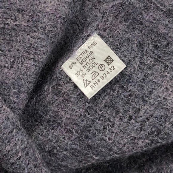 Vintage Mohair Cardigan Kay Unger Soft Purple One Button Sweater Womens Medium - Picture 4 of 6